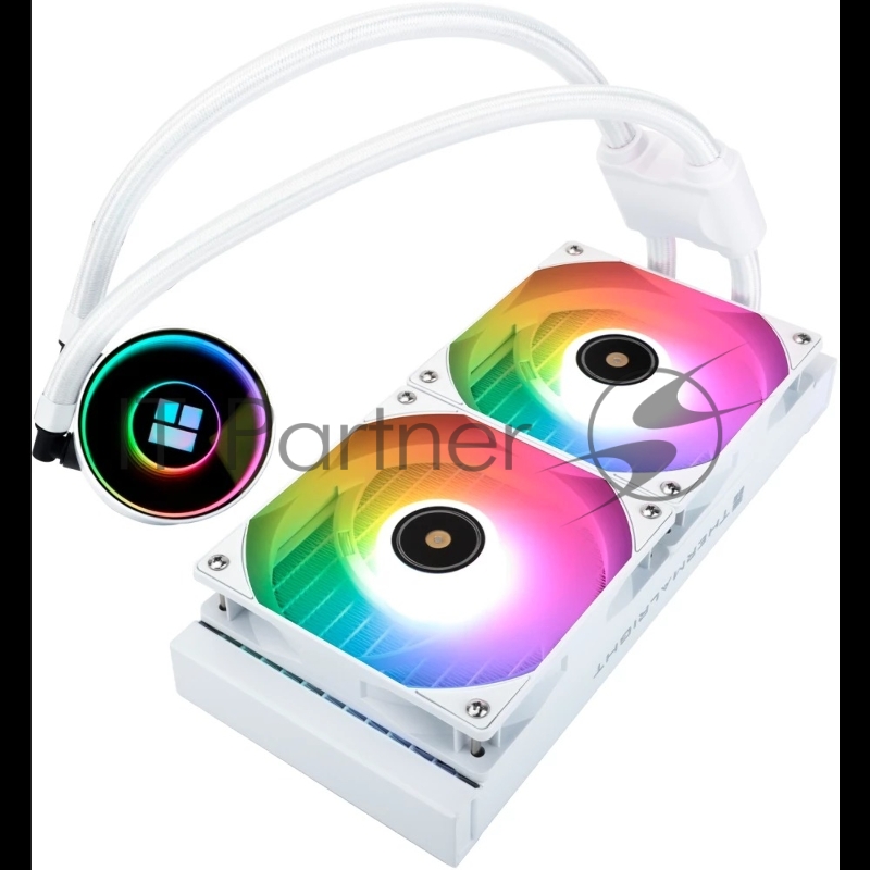 Водяное охлаждение для процессора Thermalright Frozen Notte 240 White ARGB V2 белый (240mm, ARGB/ Fans: 2x120mm, 72.37CFM, 27.7dBA, 2000RPM/ Pump height 54mm, 28dBA, 5300RPM, Rad thickness 27mm/ S: 1200, 1700, 1851, 2011, 2066, 115X, AM2, AM2+, AM3,