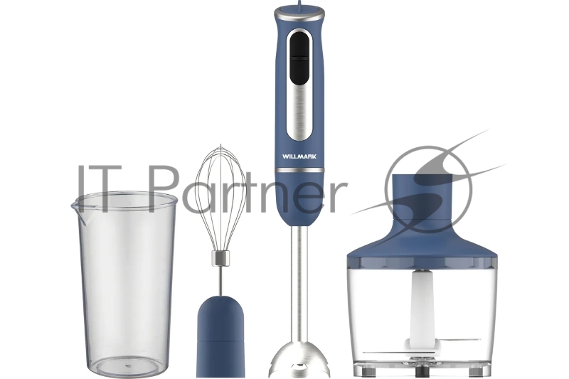 Блендер погружной WILLMARK WHB-1470BS (цвет синий, soft touch, мощность 700 Вт)