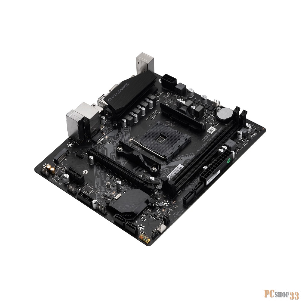 Материнская плата CBR A520M Challenger {Socket AM4, 2*DDR4, mATX, VGA+HDMI, 1*PCIEx16/1*PCIEx1/1*M.2(NVME & SATA), 4*SATA3, 4*USB2+2*USB3, Glan}