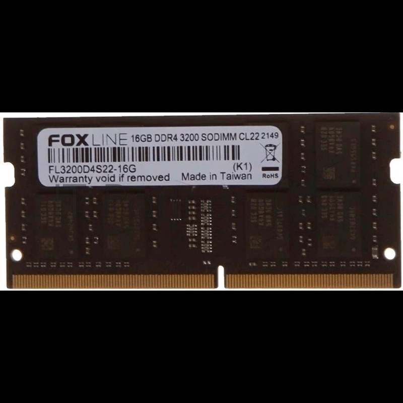 Память оперативная Foxline FL3200D4S22S-16G SODIMM 16GB 3200 DDR4 CL22 (2Gb*8)