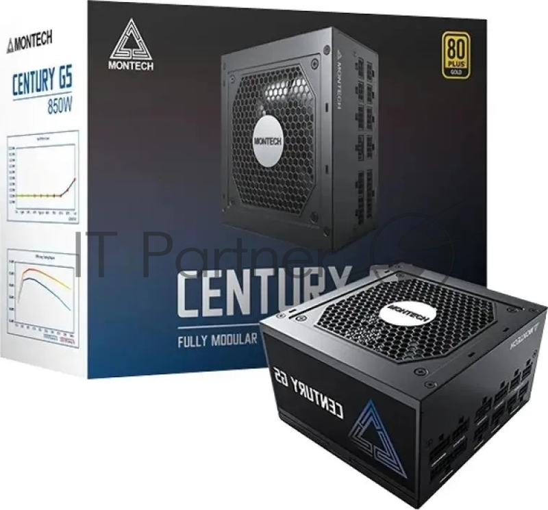 Блок питания Montech ATX 850W CENTURY GOLD G5 80+ gold (20+4pin) APFC 120mm fan 10xSATA Cab Manag RTL