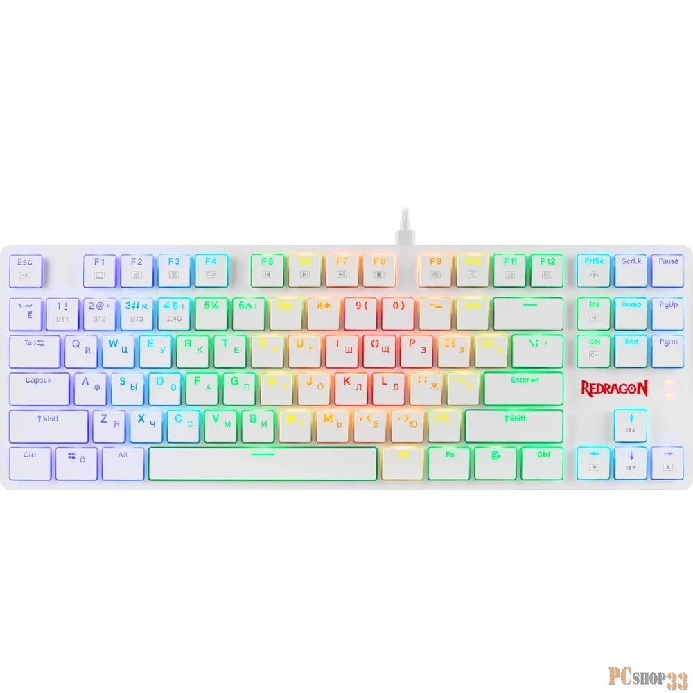 Клавиатура Redragon Anubis (70506) беспроводная, USB, Bluetooth/Радиоканал, белый