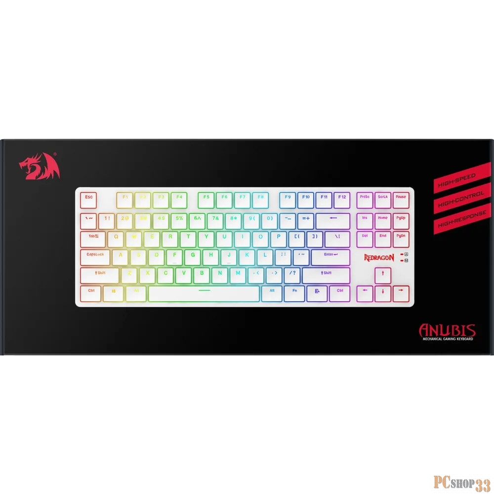 Клавиатура Redragon Anubis (70506) беспроводная, USB, Bluetooth/Радиоканал, белый