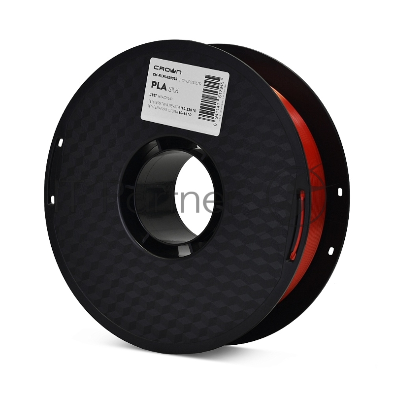 Филамент Crown Micro CM-FILPLAS003R PLA Silk 1.75 1кг красный