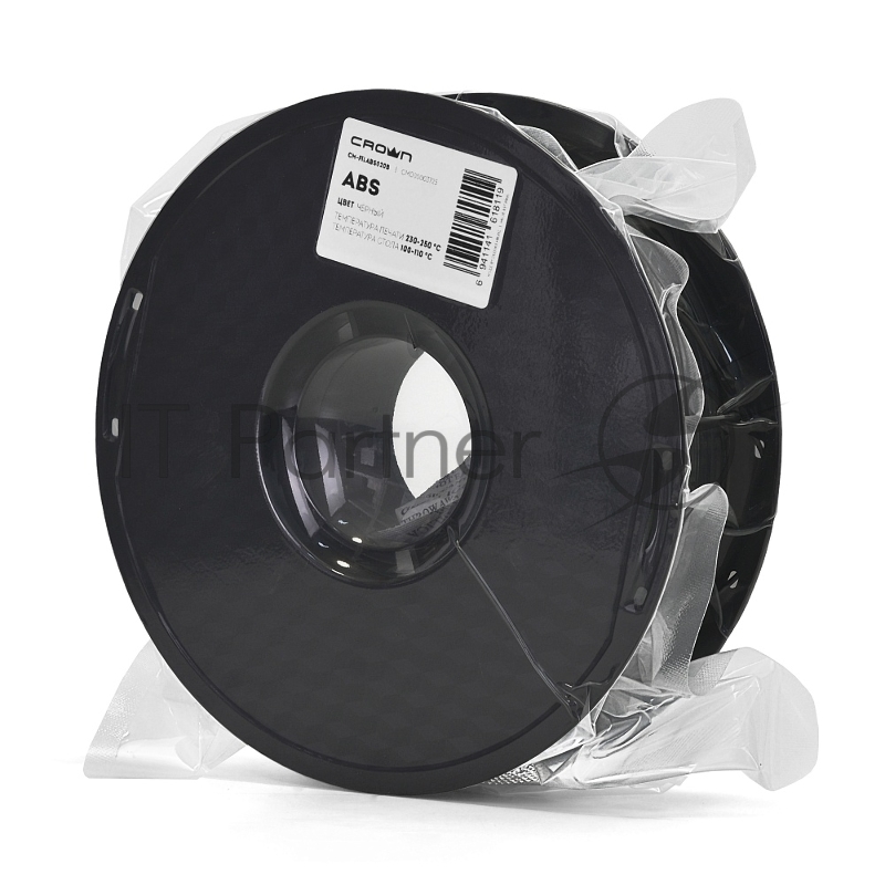 Филамент Crown Micro CM-FILABS020B ABS 1.75 1кг чёрный