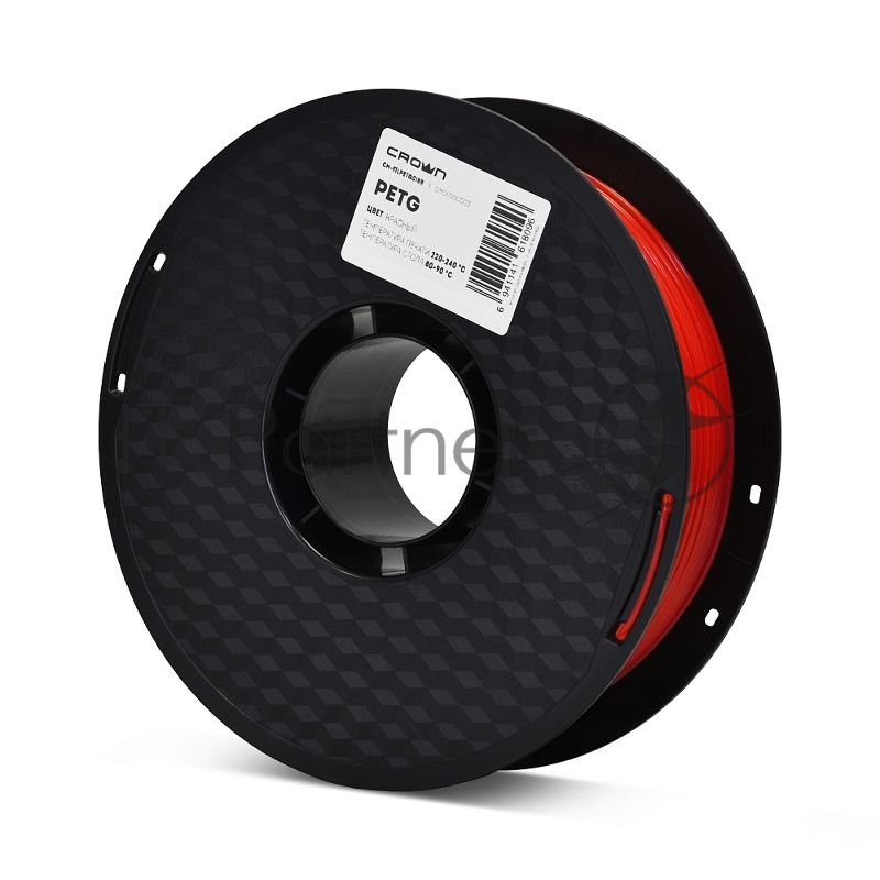 Филамент Crown Micro CM-FILPETG018R PETG 1.75 1кг красный