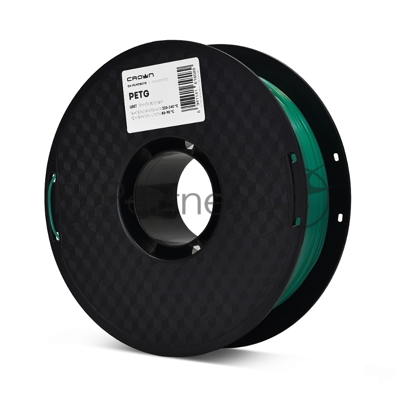 Филамент Crown Micro CM-FILPETG017G PETG 1.75 1кг тёмно-зелёный