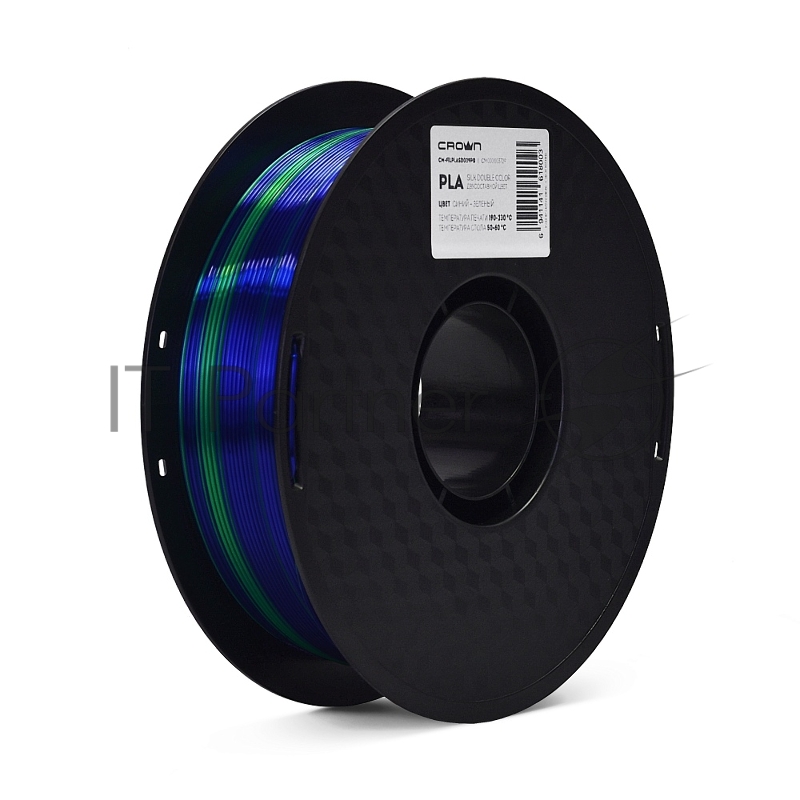 Филамент Crown Micro CM-FILPLASD009BG PLA Silk двойной 1.75 1кг синий-зелёный