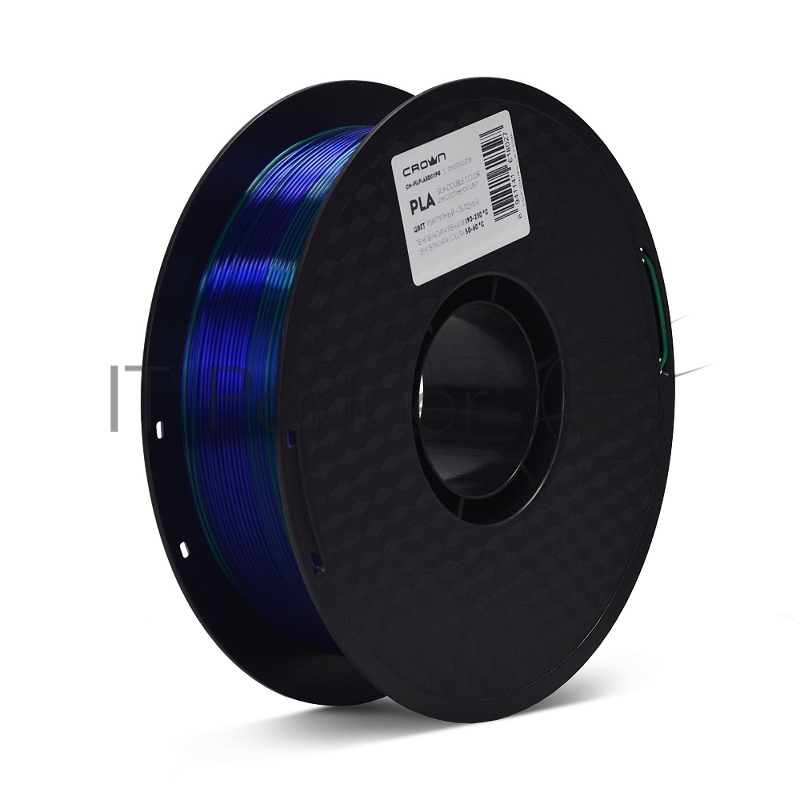 Филамент Crown Micro CM-FILPLASD011PG PLA Silk двойной 1.75 1кг пурпурный-зелёный