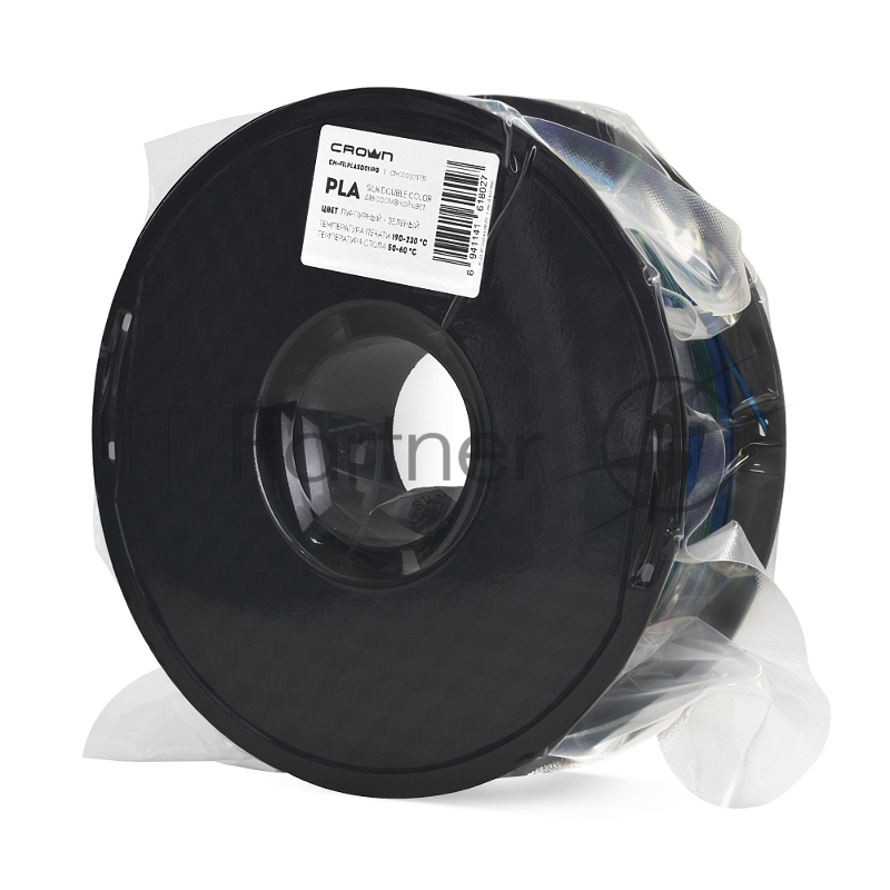 Филамент Crown Micro CM-FILPLASD011PG PLA Silk двойной 1.75 1кг пурпурный-зелёный