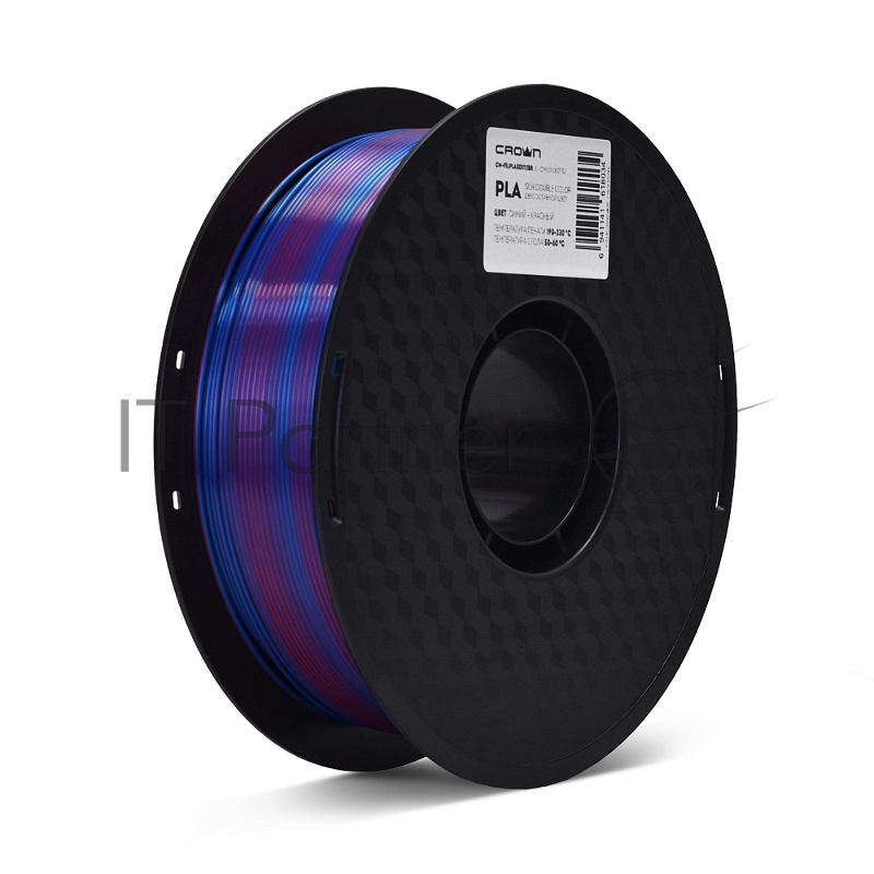 Филамент Crown Micro CM-FILPLASD012BR PLA Silk двойной 1.75 1кг синий-красный