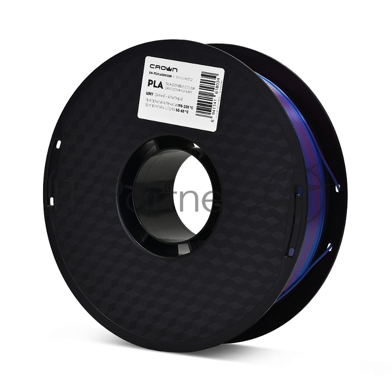 Филамент Crown Micro CM-FILPLASD012BR PLA Silk двойной 1.75 1кг синий-красный