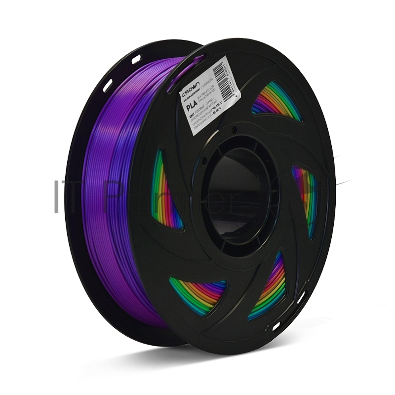 Филамент Crown Micro CM-FILPLAST013PkBY PLA Silk тройной 1.75 1кг розовый-синий-фл.жёлтый