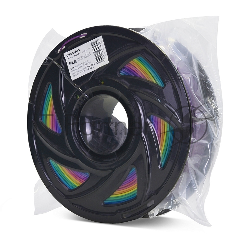 Филамент Crown Micro CM-FILPLAST013PkBY PLA Silk тройной 1.75 1кг розовый-синий-фл.жёлтый