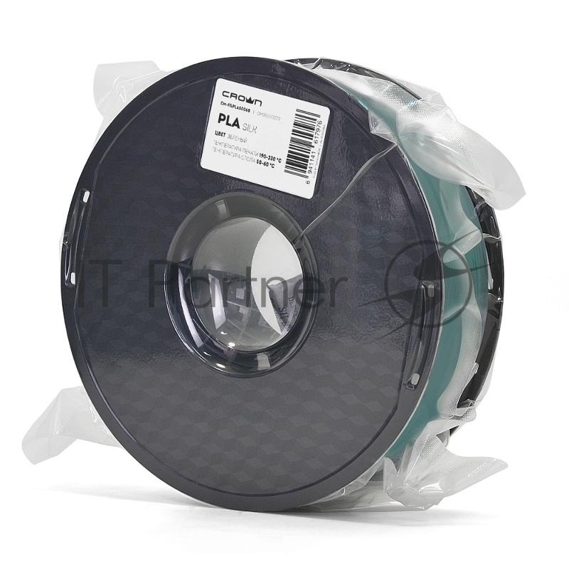 Филамент Crown Micro CM-FILPLAS006G PLA Silk 1.75 1кг зелёный