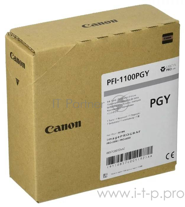 Струйный картридж Canon PFI-1100PGY (Photo Gray) (0857C001)
