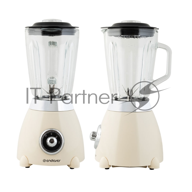 Блендер настольный ENDEVER Sigma-209 , цвет бежевый, мощность 800 Вт, чаша из стекла объемом 1,5 л, 2 скорости, 4 шт/уп