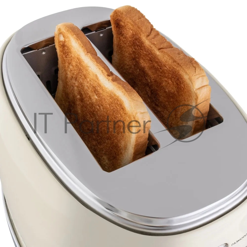 Тостер электрический ENDEVER Skyline ST-129, мощность 850 Вт, цвет бежевый, 6 реж. поджаривания, 2 отсека для тостов, 8 шт/уп