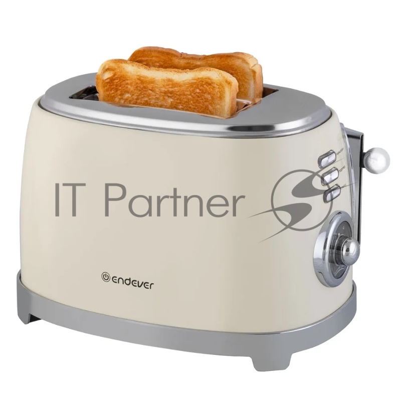 Тостер электрический ENDEVER Skyline ST-129, мощность 850 Вт, цвет бежевый, 6 реж. поджаривания, 2 отсека для тостов, 8 шт/уп