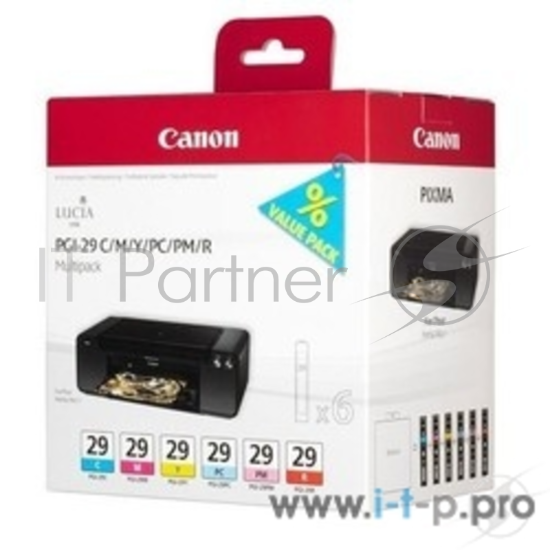 Набор картриджей Canon PGI-29 CMY/PC/PM/R Multi для PRO-1. Голубой, пурпурный, жёлтый, фото-голубой,
