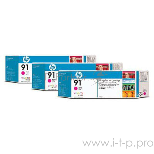Картридж струйный HP №91 C9484A пурпурный x3уп. для HP DJ Z6100