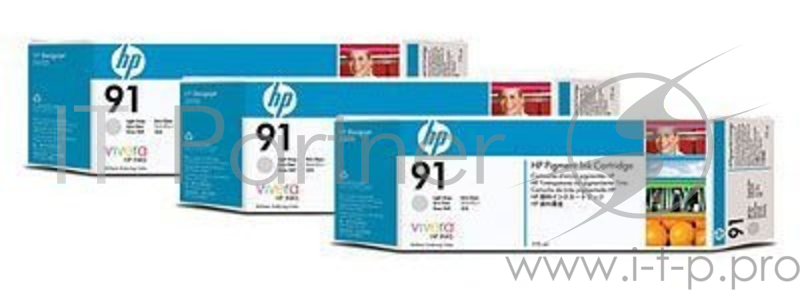 Картридж струйный HP №91 C9482A светло-серый x3уп. для HP DJ Z6100