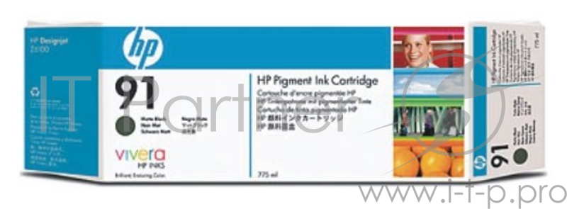 Картридж струйный HP №91 C9464A черный матовый для HP DJ Z6100 (775мл)