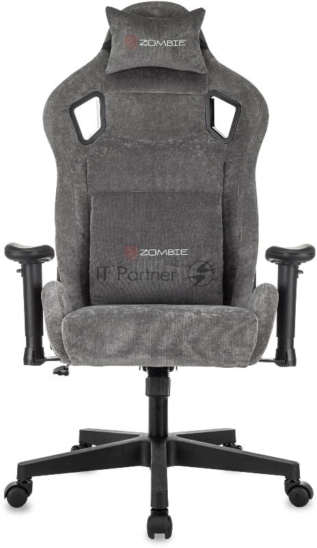 Кресло игровое Zombie Ghost Fabric серый Light-19 крестов. пластик