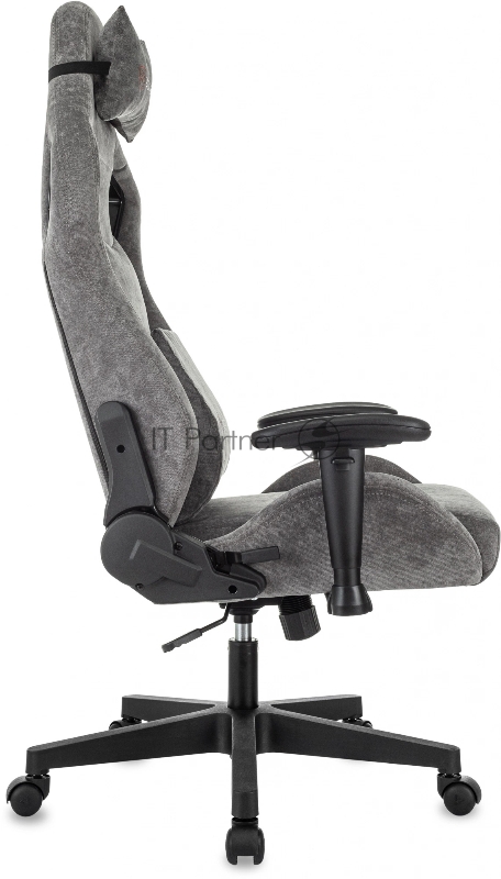 Кресло игровое Zombie Ghost Fabric серый Light-19 крестов. пластик