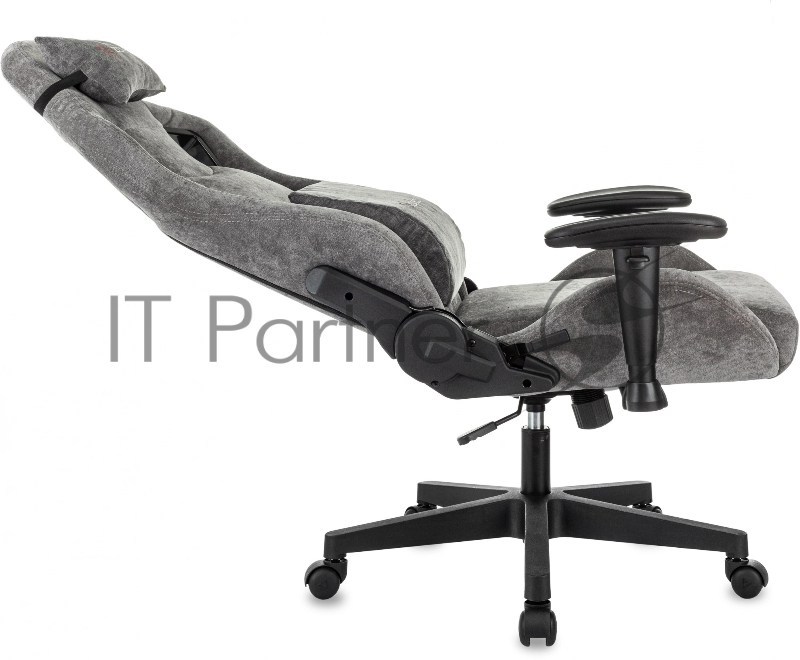 Кресло игровое Zombie Ghost Fabric серый Light-19 крестов. пластик