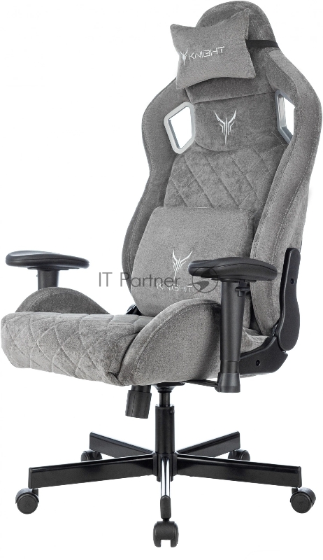 Кресло игровое Knight Outrider серый Light-19 крестов. металл