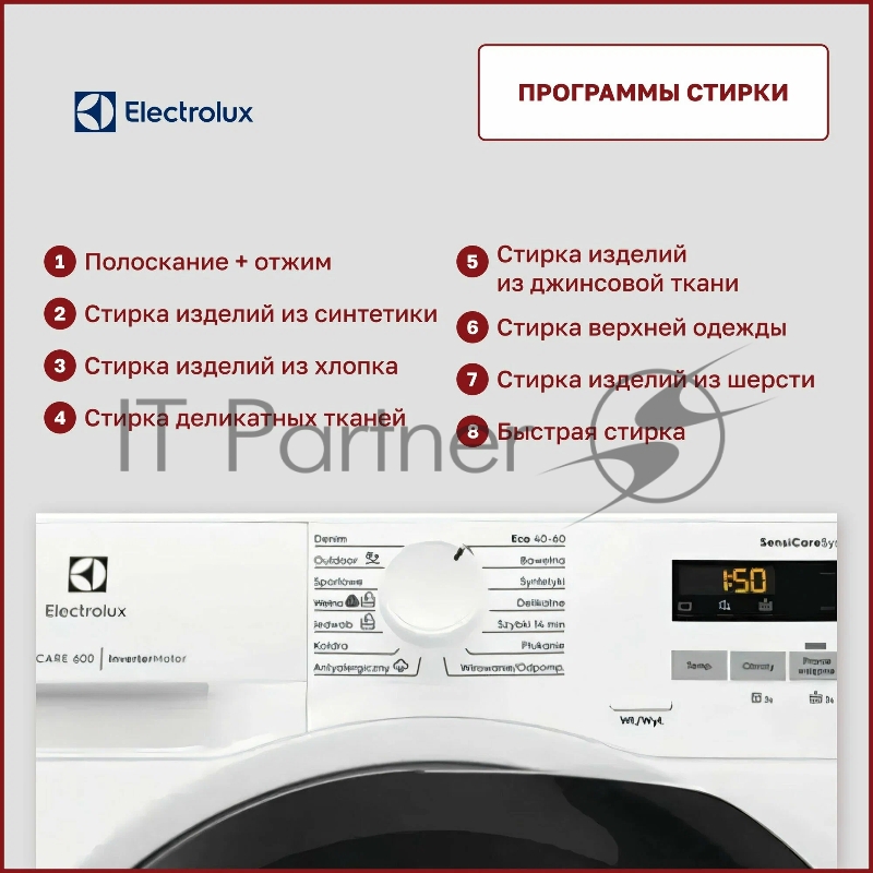 Стиральная машина ELECTROLUX EW6FN528BP 85x60x54.7, фронтальная загрузка, 8 кг, отжим до 1200 об/мин, цифровой дисплей,панель управления на польском языке ,в комплекте наклейка на русском