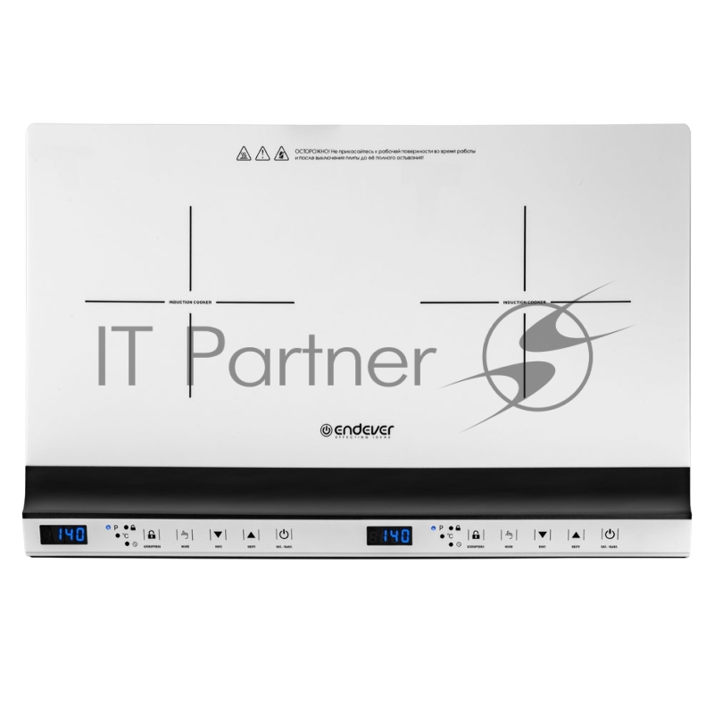 Плитка электрическая индукционного типа с двумя конфорками ENDEVER Skyline IP-69, белый, мощность 1800 Вт+1300 Вт, диаметр посуды 12-26 см, 2 шт/уп