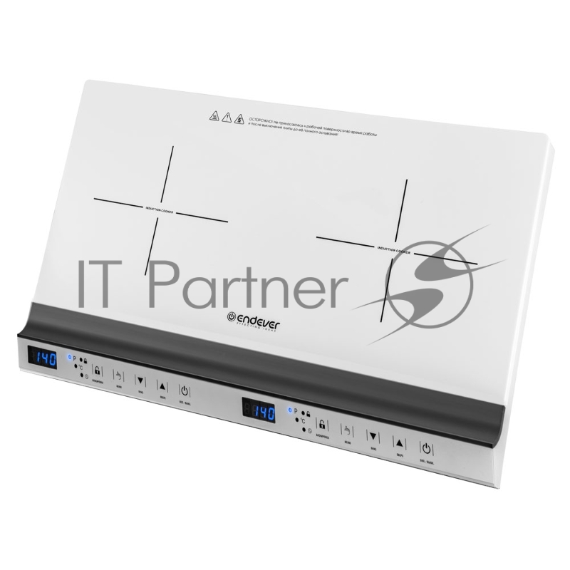 Плитка электрическая индукционного типа с двумя конфорками ENDEVER Skyline IP-69, белый, мощность 1800 Вт+1300 Вт, диаметр посуды 12-26 см, 2 шт/уп