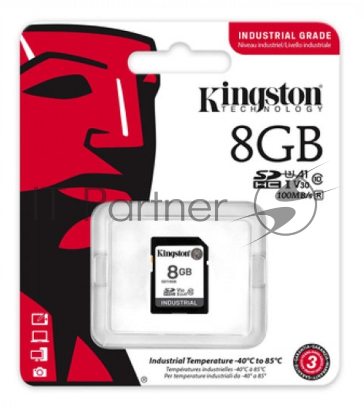 Флеш карта SDHC 8Gb Class10 Kingston <SDIT/8GB> Industrial Temperature Class