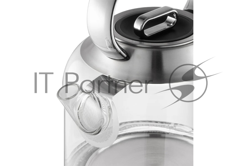 Чайник электрический Redmond KG221 1.5л. 2200Вт серебристый матовый корпус: стекло/сталь