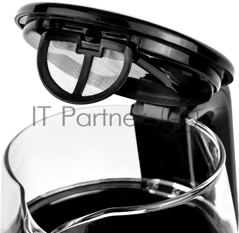 Чайник Centek CT-0019, 1100Вт стекло, черный и серебристый