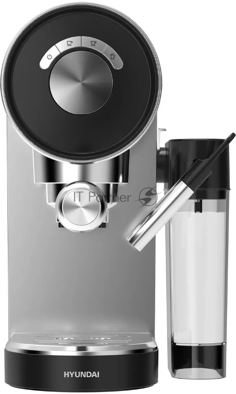 Кофеварка рожковая Hyundai HEM-4305 1350Вт серебристый/черный