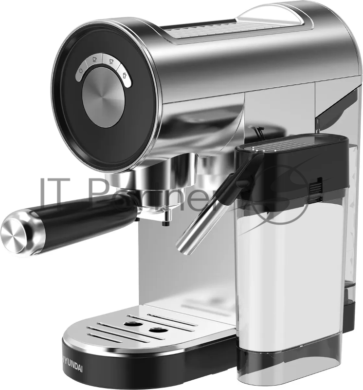 Кофеварка рожковая Hyundai HEM-4305 1350Вт серебристый/черный