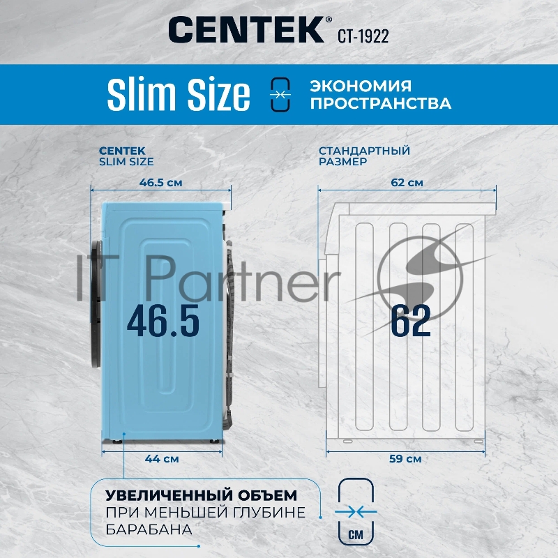 Стиральная машина Centek CT-1922 (белый) инверторный мотор
