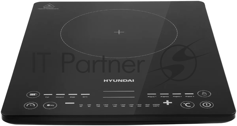 Плита Индукционная Hyundai HYC-0110 черный/серебристый закаленное стекло (настольная)