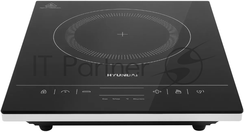 Плита Индукционная Hyundai HYC-0111 черный/серебристый закаленное стекло (настольная)