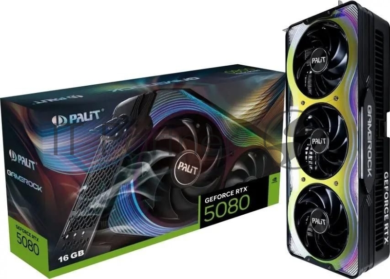 Видеокарта Palit RTX5080 GAMEROCK 16GB GDDR7 256bit 3xDP HDMI 3FAN RTL