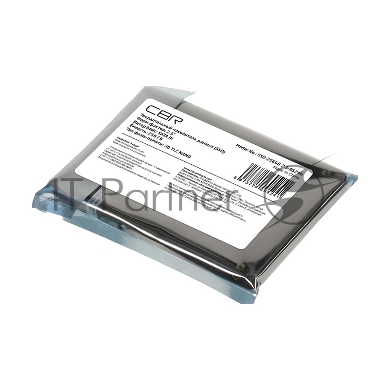 Внутренний SSD-накопитель CBR Base SSD-256GB-2.5-BS24b 256Gb 2.5, SATA III 6 Gbit/s, 3D TLC NAND, R/W speed up to 550/500 MB/s, TBW (TB) 128, OE