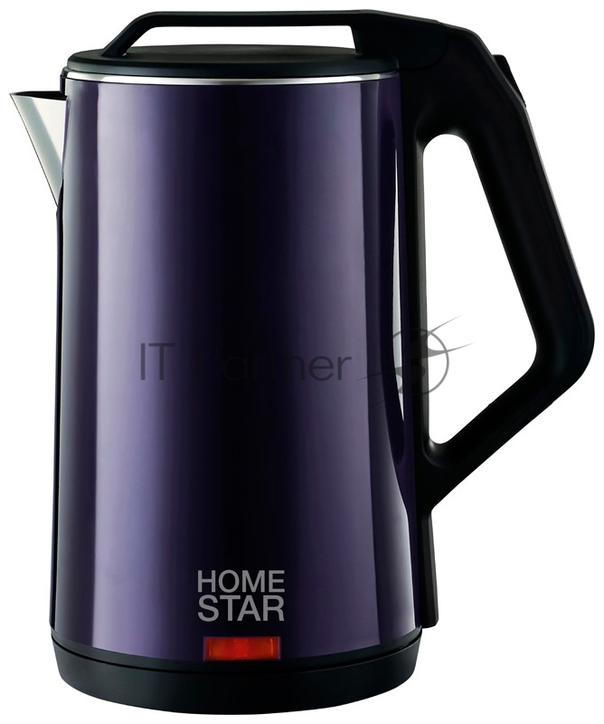 Чайник электрический Homestar HS-1036 1,8л, нержавейка+пластик, фиолетовый, двойной корпус (12)