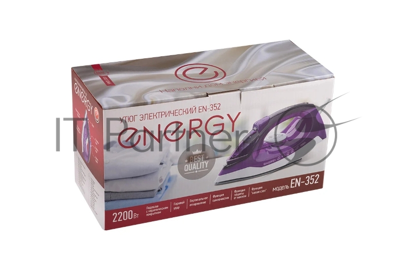 Утюг ENERGY EN-352 фиолетовый (2200Вт, пар, спрей, пар.удар, самооч., керам.подошва, антинакипь)