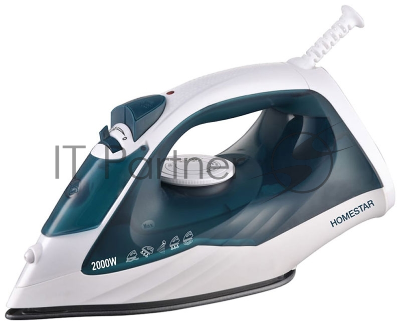 Утюг HOMESTAR HS-4008 бело-синий (2000Вт, пар, тефлоновая подошва, антинакипь)