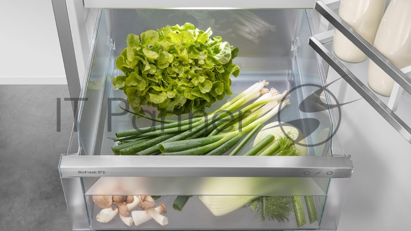 Холодильник Liebherr Plus, BioFresh 1 контейнер, МК NoFrost, 3 контейнера МК, в. 185,5 см, ш. 60 см, класс ЭЭ A++, ручки интегрированные, двери из нерж. стали