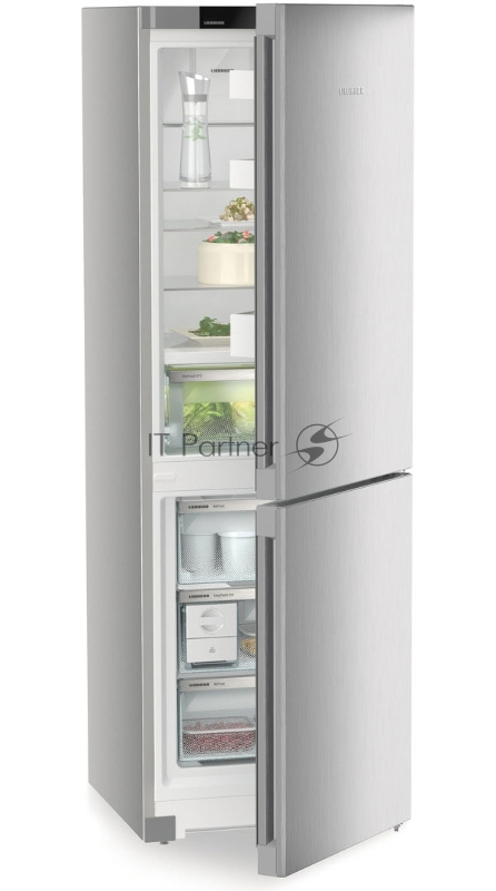 Холодильник Liebherr Plus, BioFresh 1 контейнер, МК NoFrost, 3 контейнера МК, в. 185,5 см, ш. 60 см, класс ЭЭ A++, ручки интегрированные, двери из нерж. стали