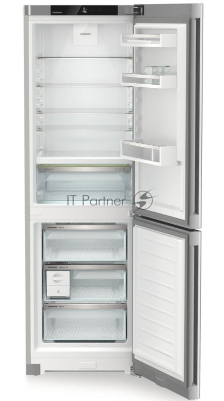 Холодильник Liebherr Plus, BioFresh 1 контейнер, МК NoFrost, 3 контейнера МК, в. 185,5 см, ш. 60 см, класс ЭЭ A++, ручки интегрированные, двери из нерж. стали